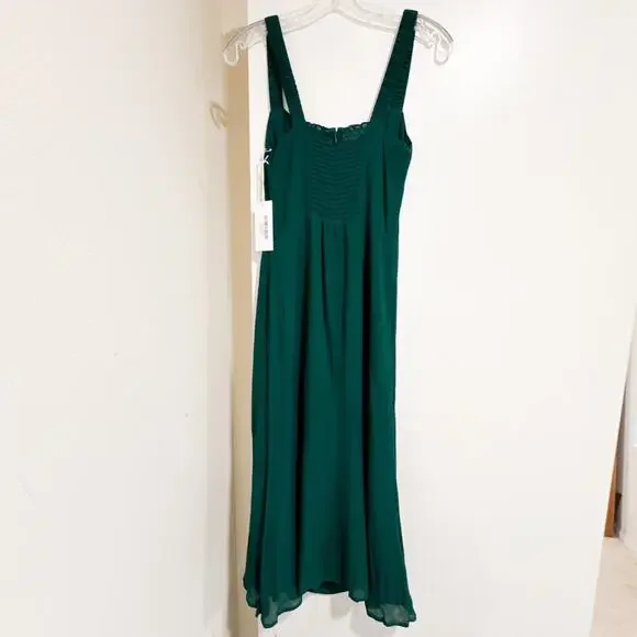 Reformation NEW Camari Dress Emerald Green Midi Size 4 - Picture 9 of 10